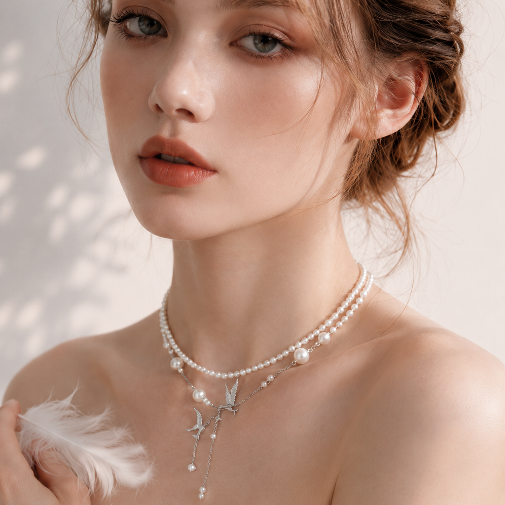 Elysian Swallow Pearl Necklace