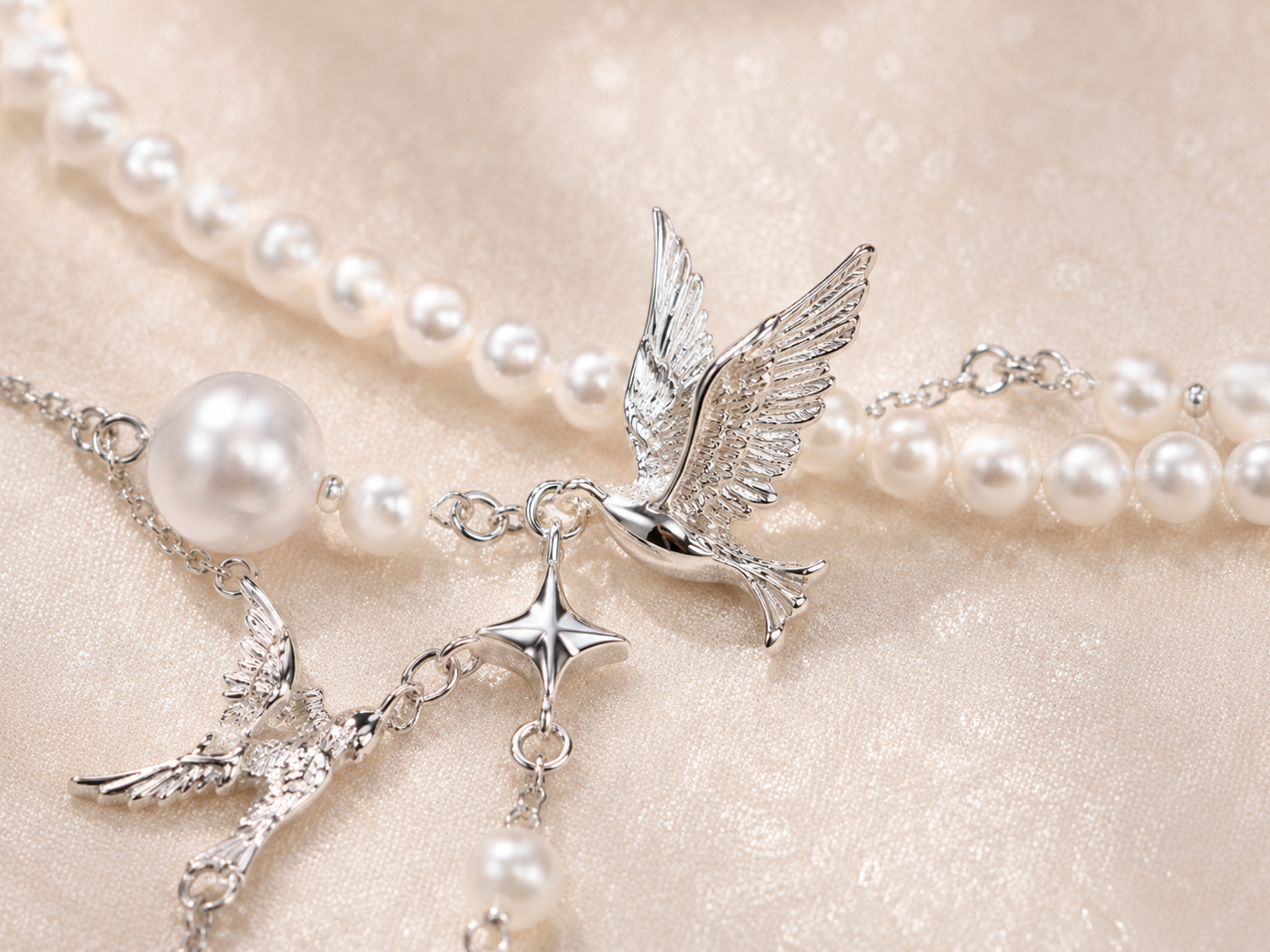 Elysian Swallow Pearl Necklace